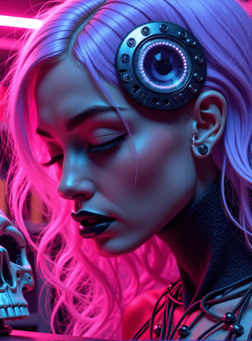 cyborg, skull, robot