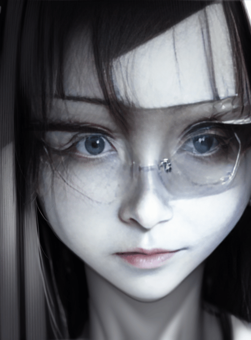girl, glasses, hair