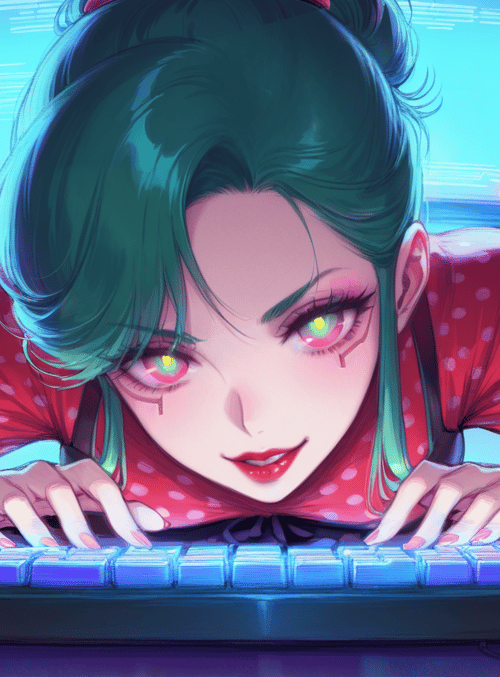 woman, keyboard, monitor