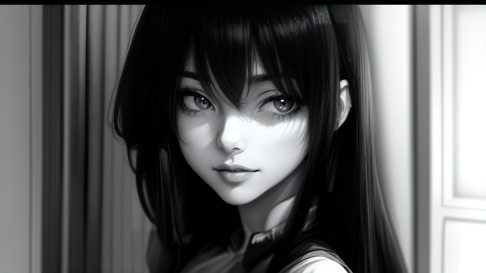 AI generated wallpaper featuring girl, anime, portrait