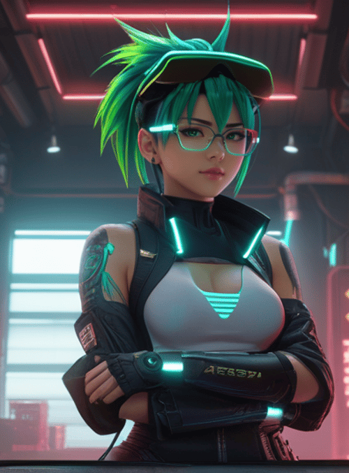 cyberpunk, woman, goggles