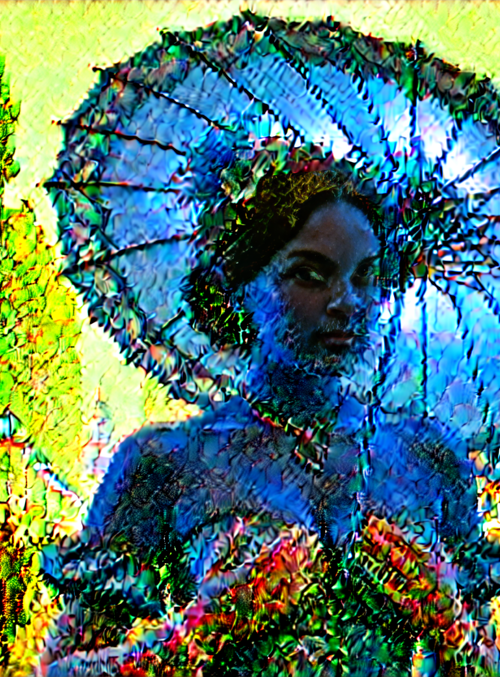 woman, umbrella, trees
