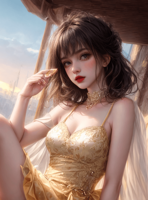 woman, cityscape, balcony