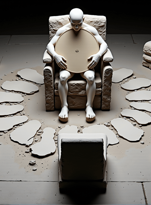 figure, chair, disc, fragment