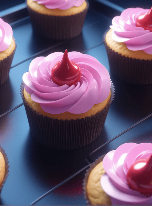 cupcakes, cherry, icing