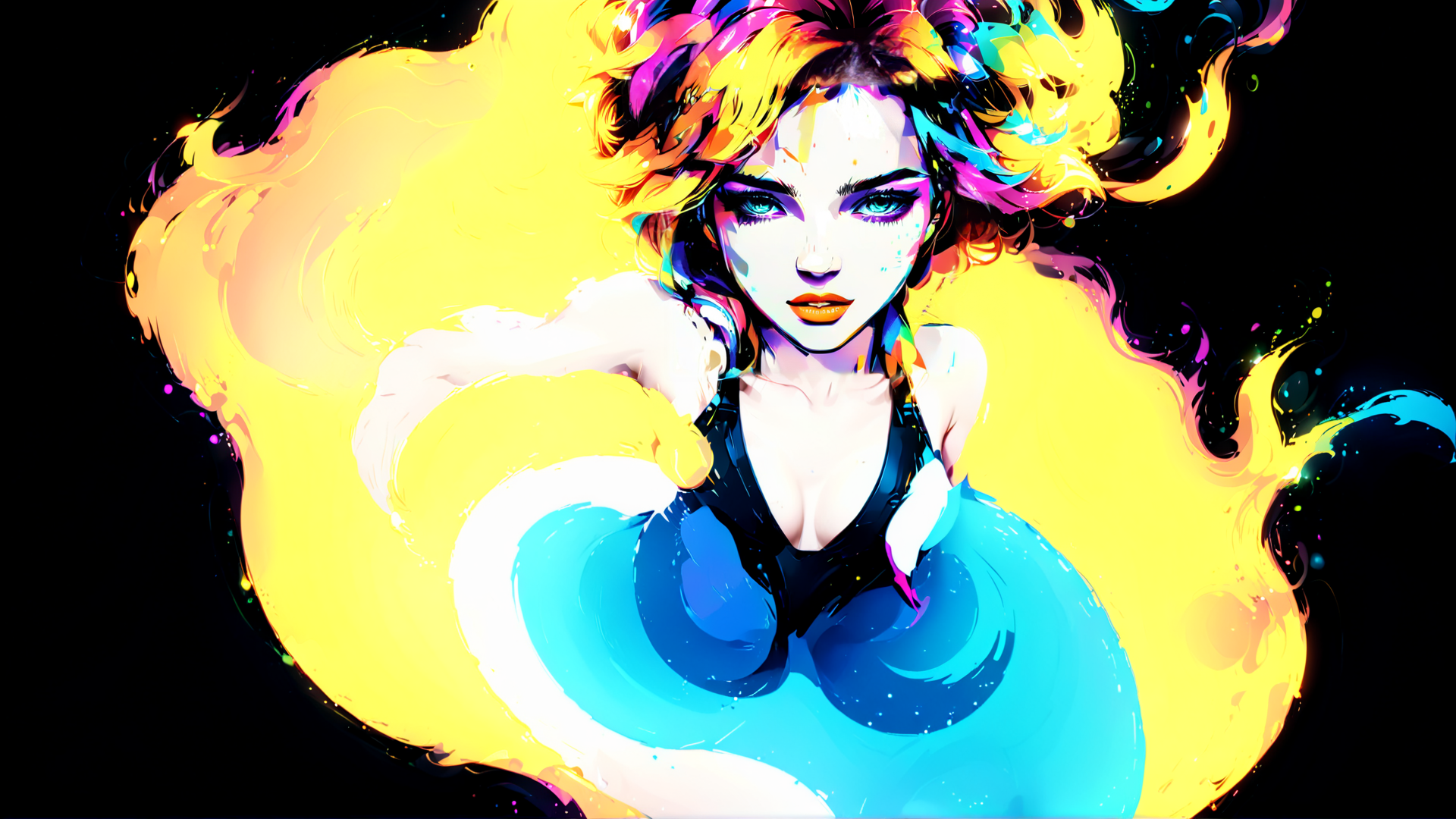 AI generated wallpaper featuring woman, art, digital