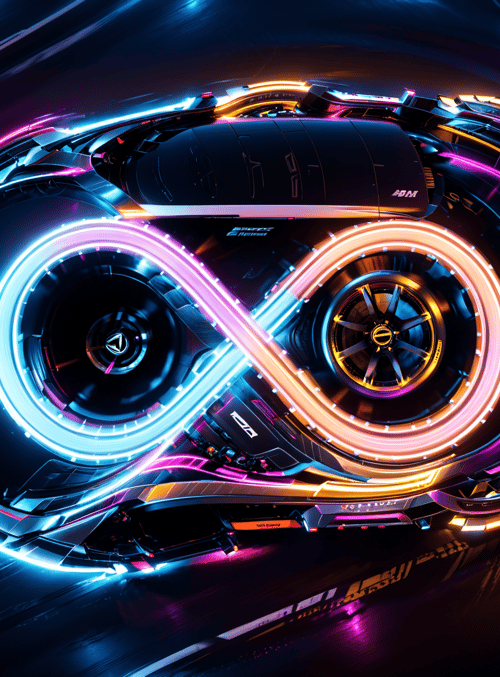 car, neon, light