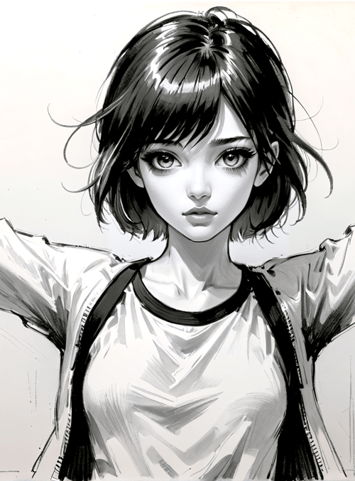 woman, girl, hands, shirt, jacket, hair, backpack, arms, portrait