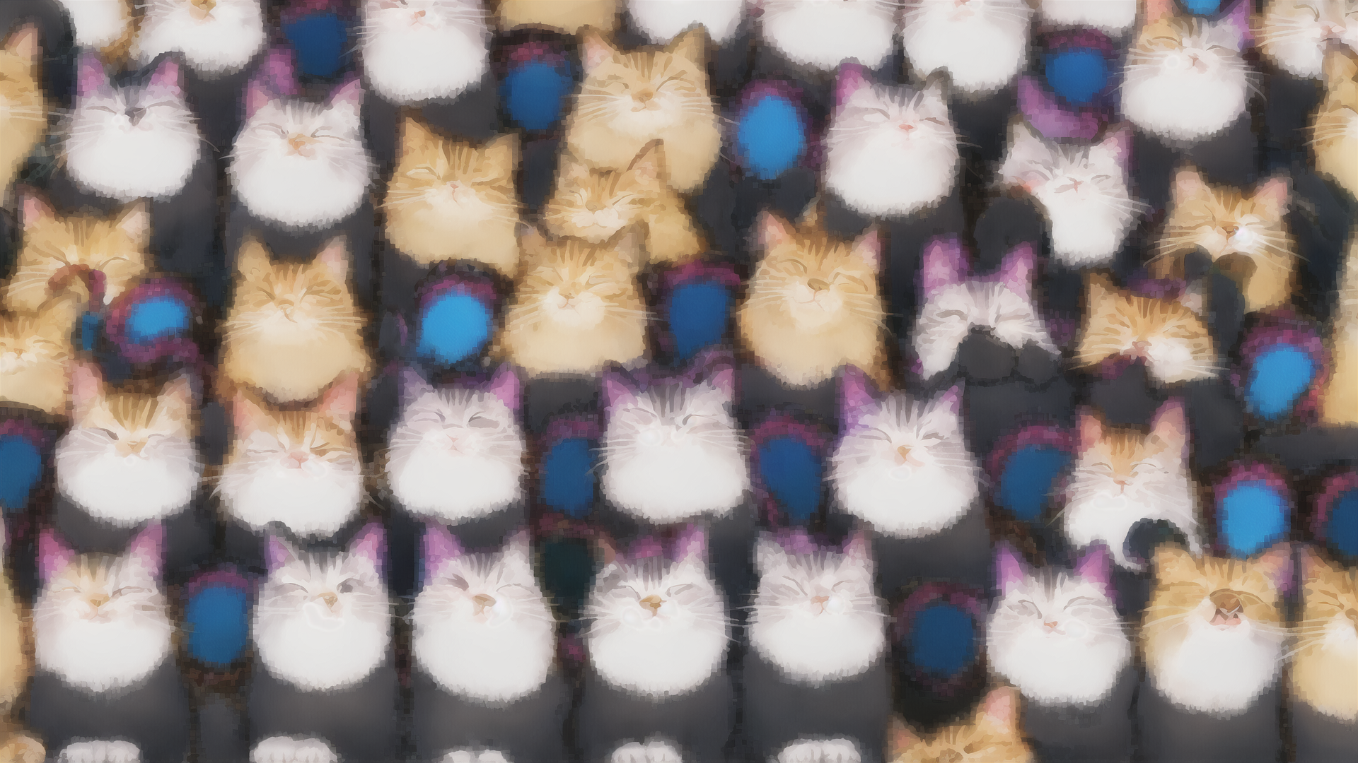 AI generated wallpaper featuring cats, pattern, design