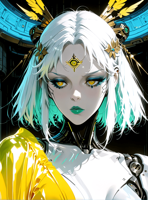 cyberpunk, anime, girl, robot, character
