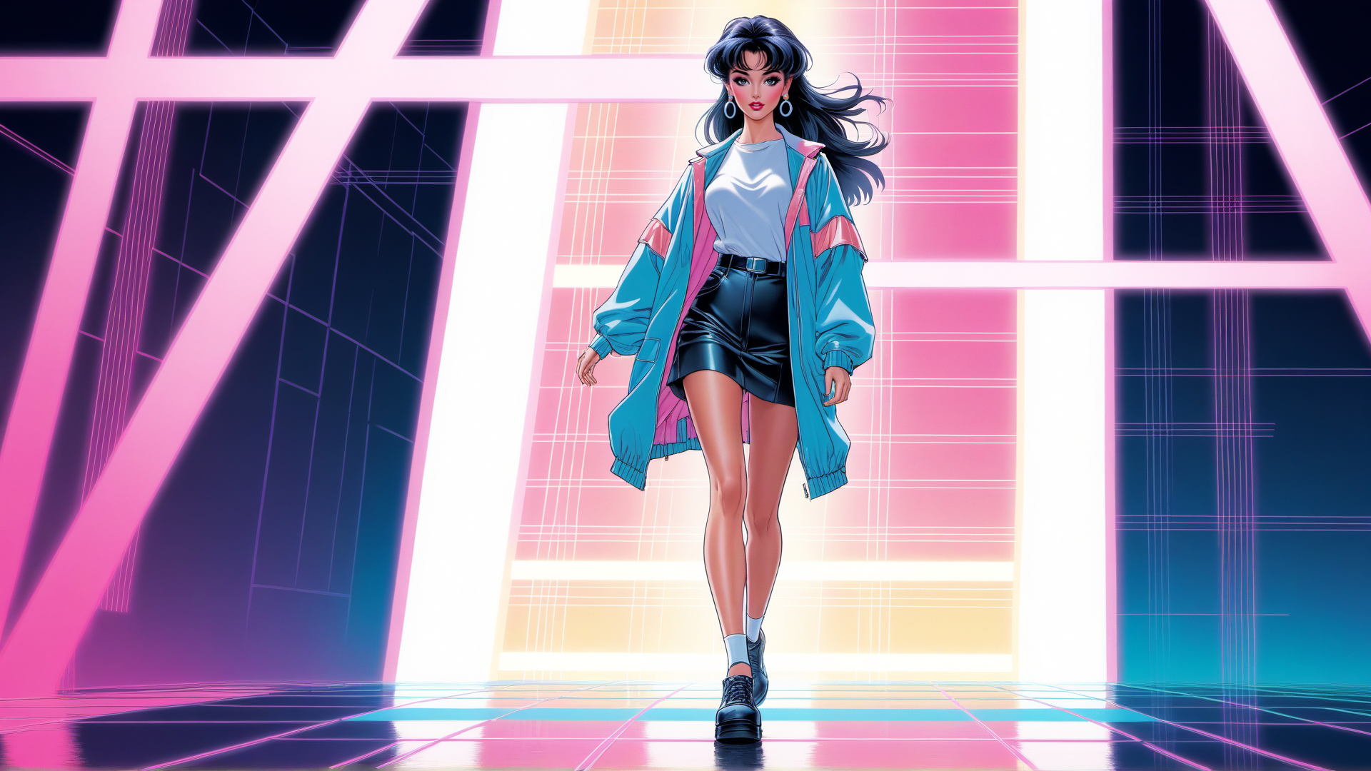 AI generated wallpaper featuring woman, model, fashion
