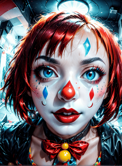 clown, girl, joker, character, face