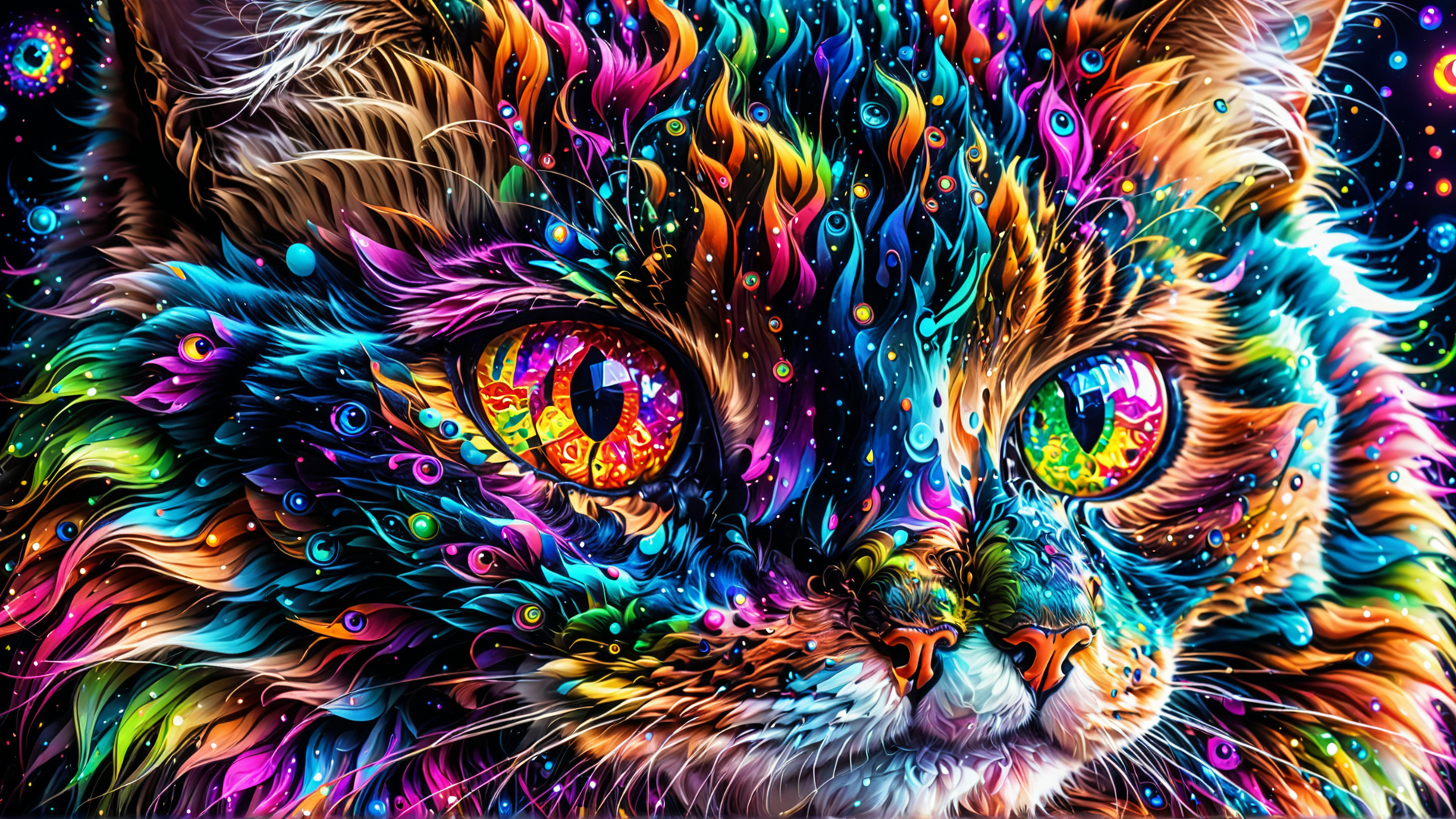 AI generated wallpaper featuring cat, feline, kitty