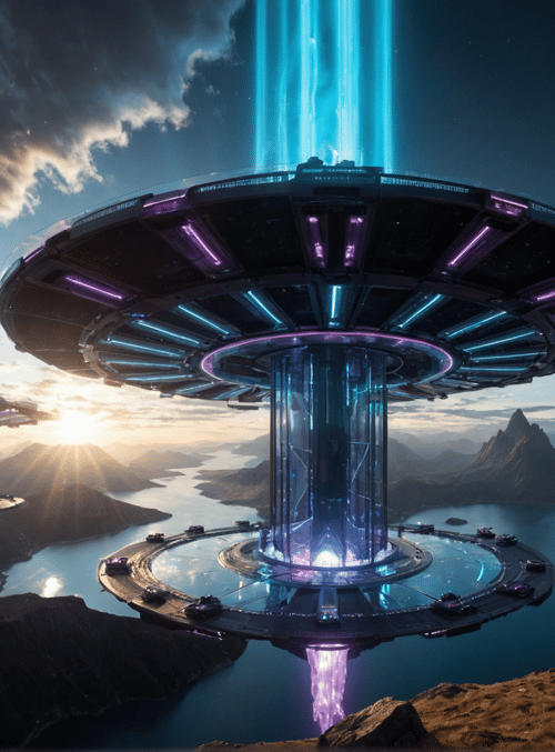 alien, structure, city