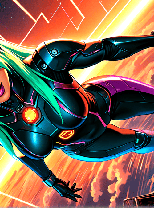 cyborg, woman, spacesuit, goggles, hair, motorcycle, wheel, armor, futuristic, vehicle