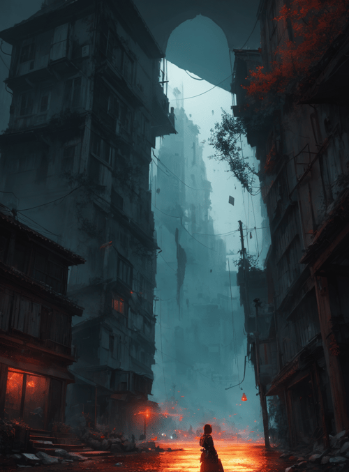 city, person, sky