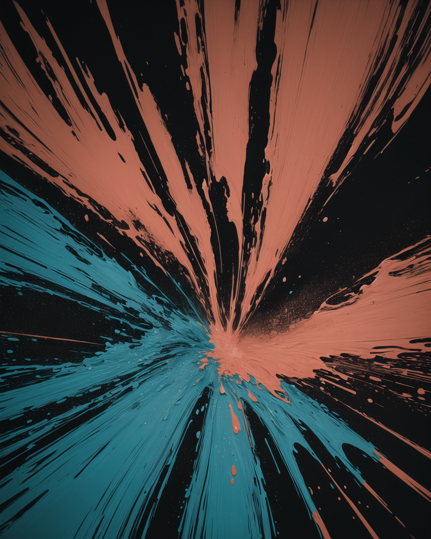 AI generated wallpaper featuring explosion, paint, splash