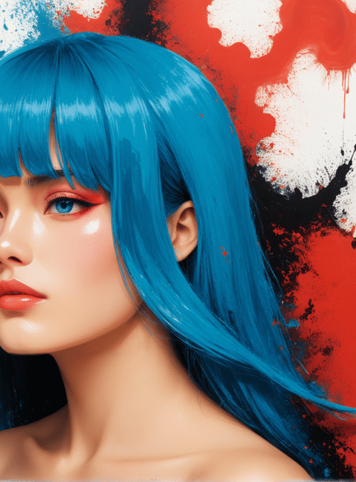 woman, hair, portrait, art