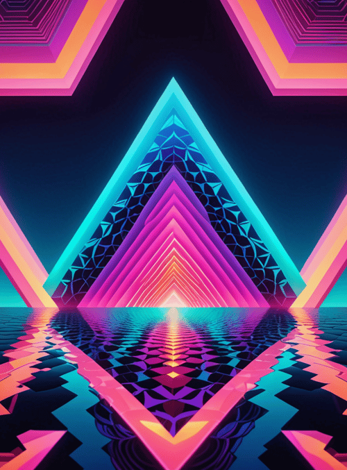 triangle, geometric, reflection