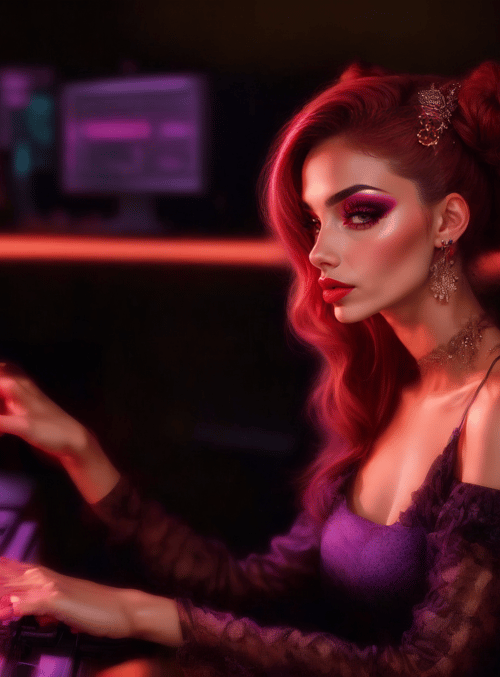 woman, computer, gaming