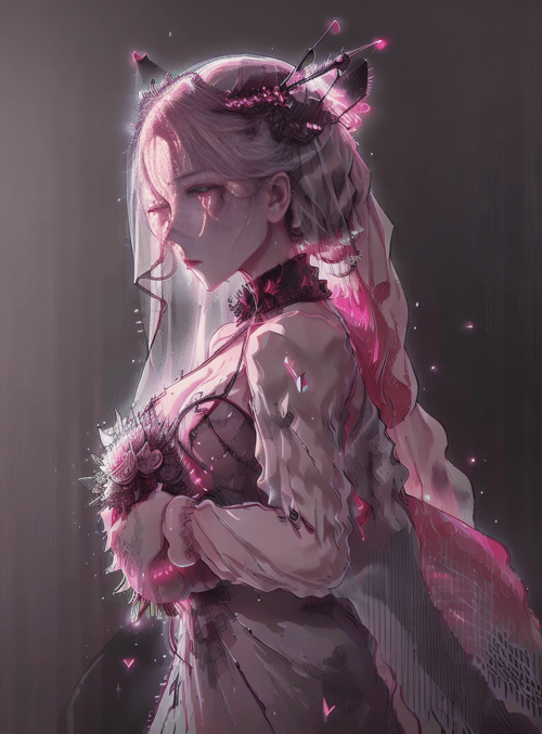 woman, bride, angel