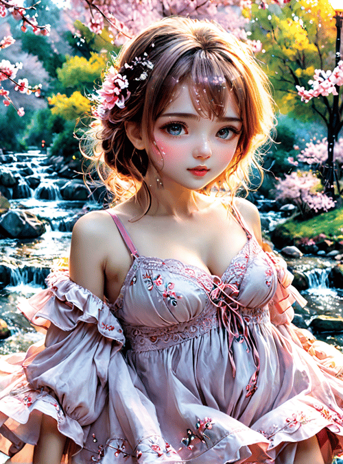 girl, nature, spring