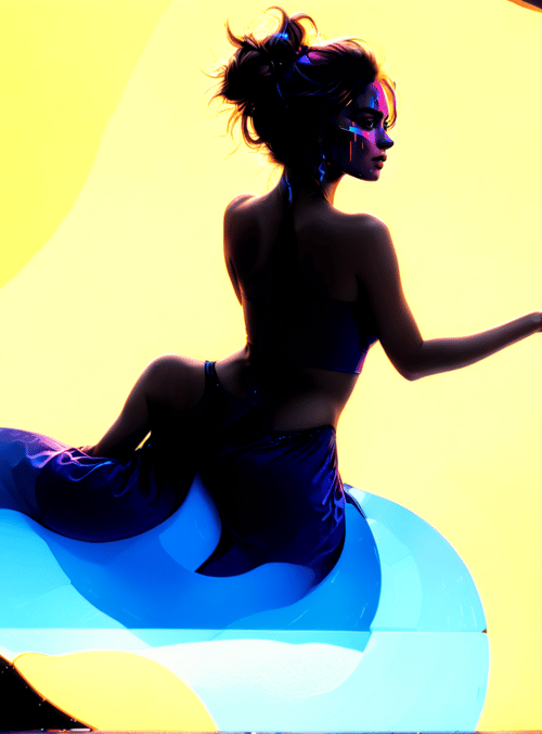 woman, mermaid, silhouette