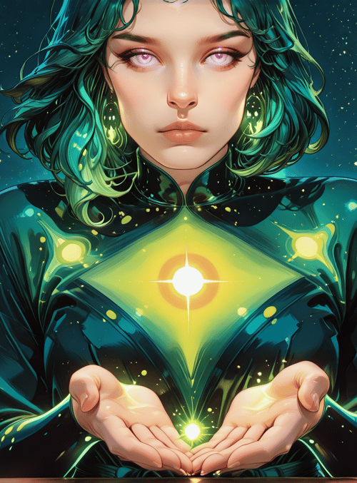 woman, hands, cityscape, bridge, stars