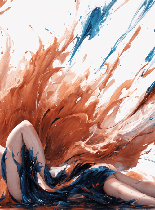 woman, paint, splash