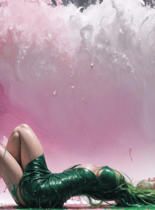 woman, paint, sauce