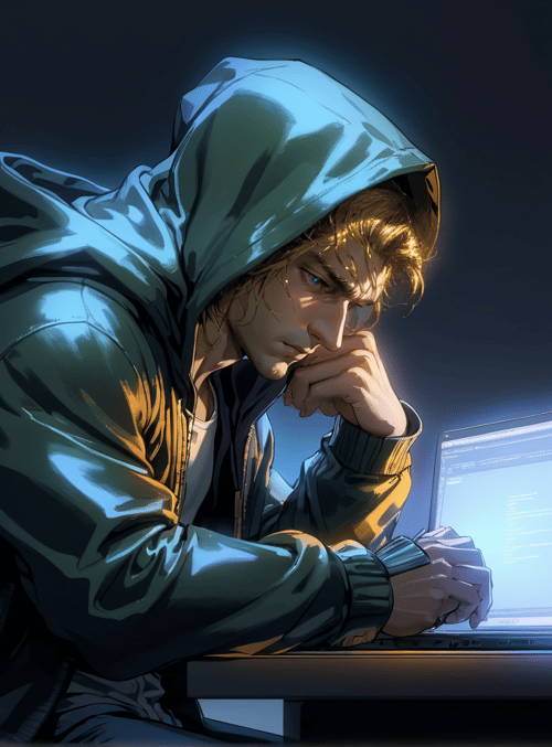 hacker, computer, monitor