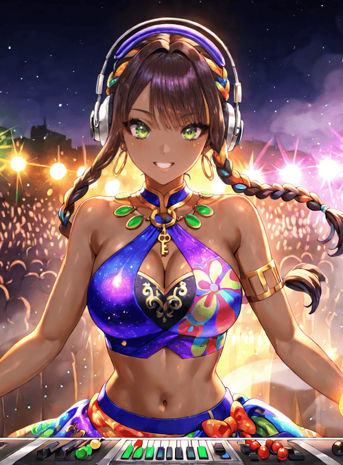 dj, anime, woman