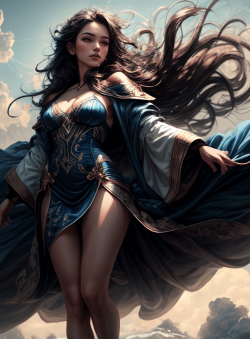 woman, flying, costume