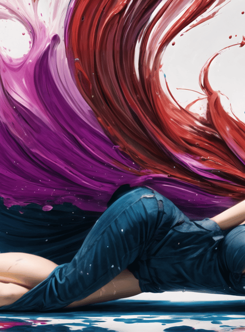 woman, paint, splash