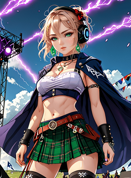 anime girl, stage, festival