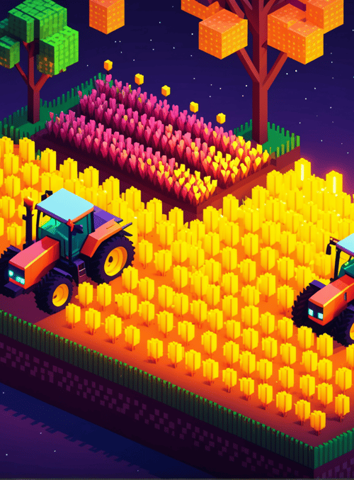 tractor, field, trees, crops, fence, farm