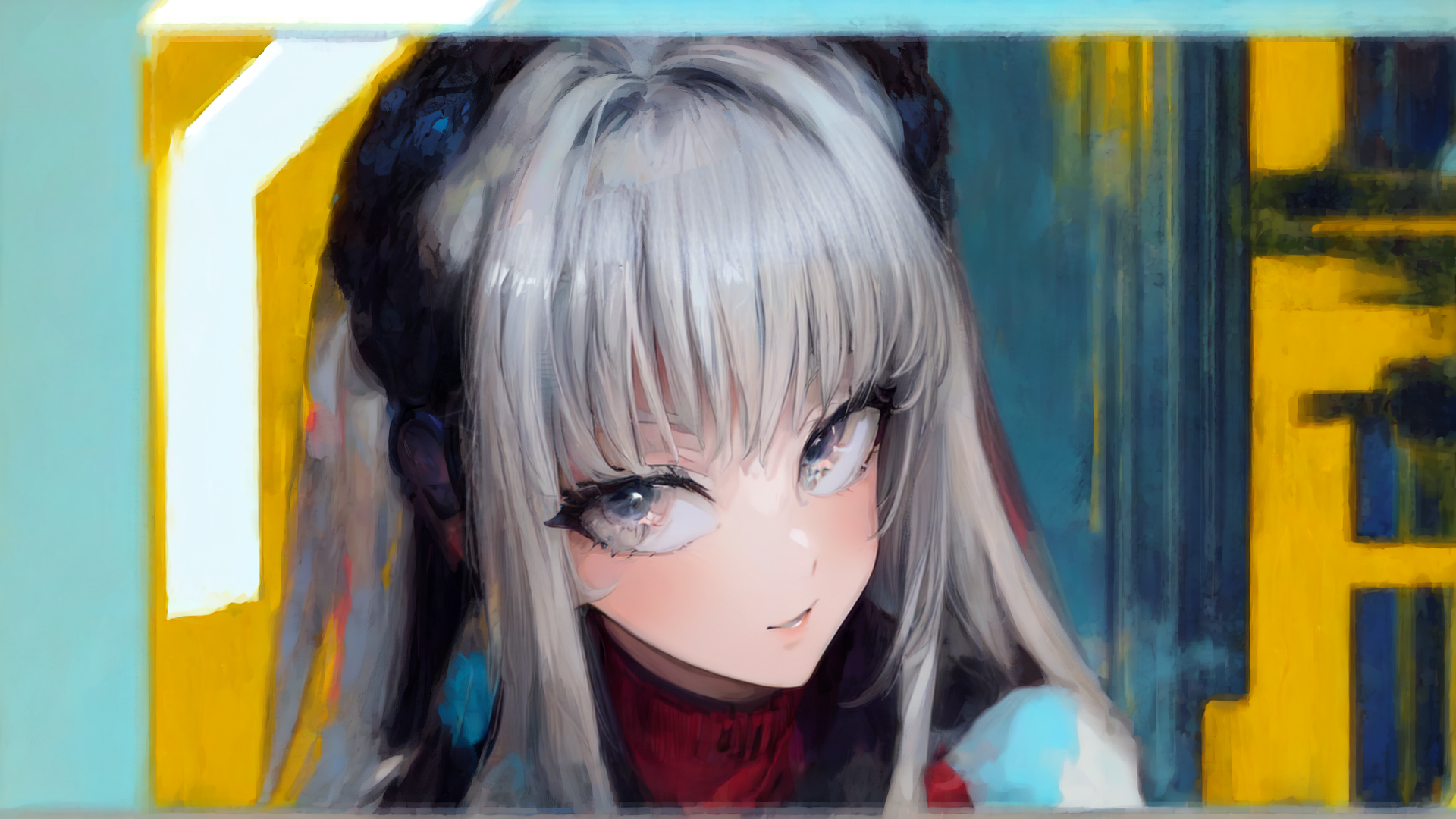 AI generated wallpaper featuring girl, anime, hair