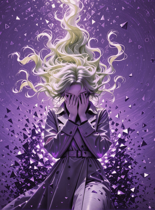 woman, hair, triangles