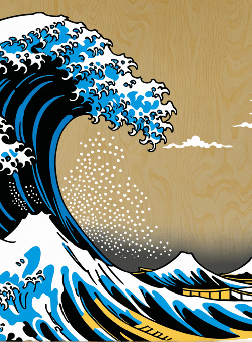 wave, boat, mountain