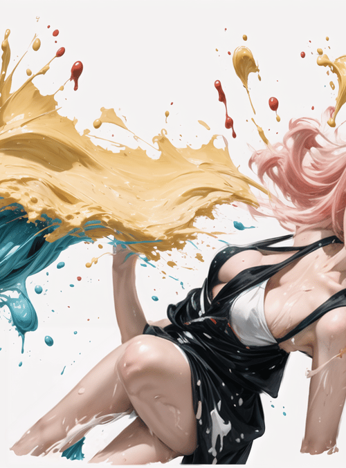 woman, paint, water