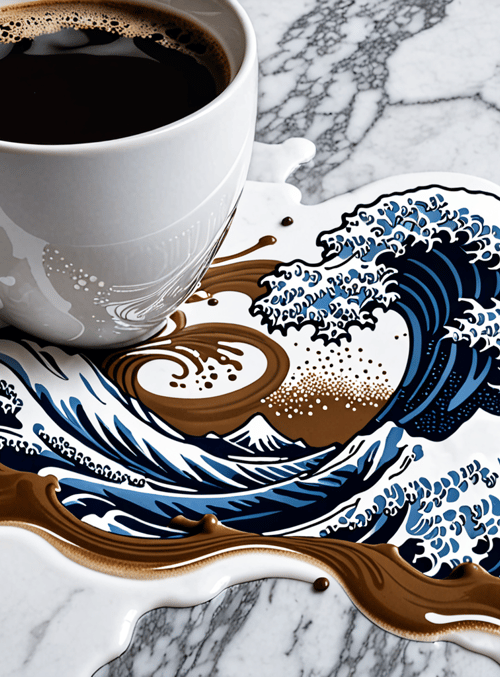 coffee, wave, cup