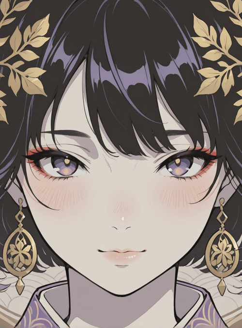 woman, hair, earrings, leaves, clothing