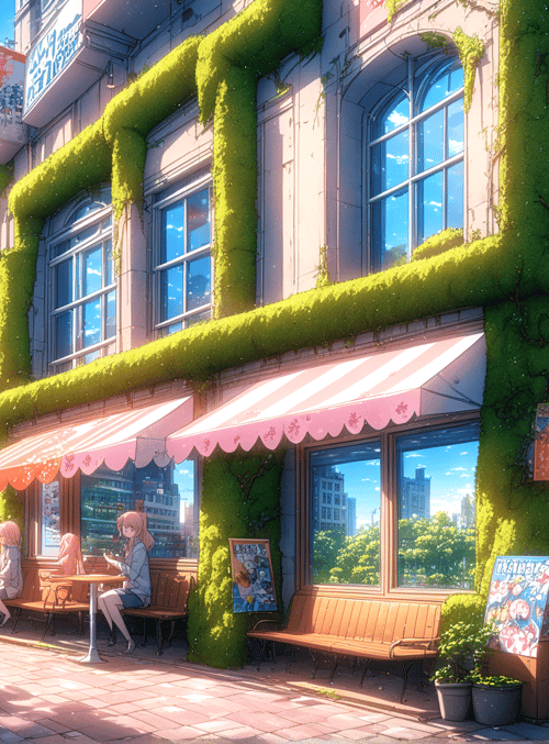 cafe, street, people