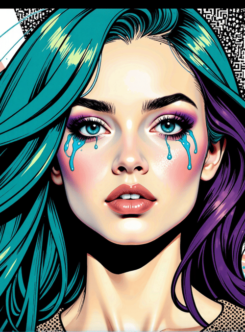 woman, hair, tears, face