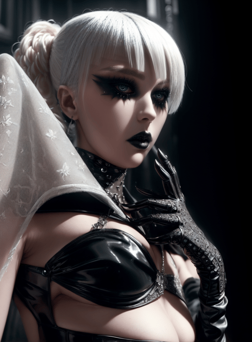 woman, veil, gloves