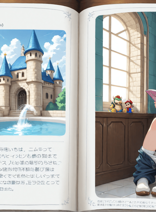 girl, toilet, book, castle, mario, koopa, toilet, hoodie, shoes, window
