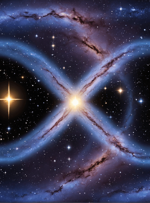 infinity symbol, galaxy, stars