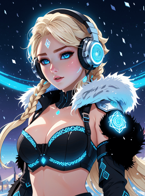 woman, fashion, headphones