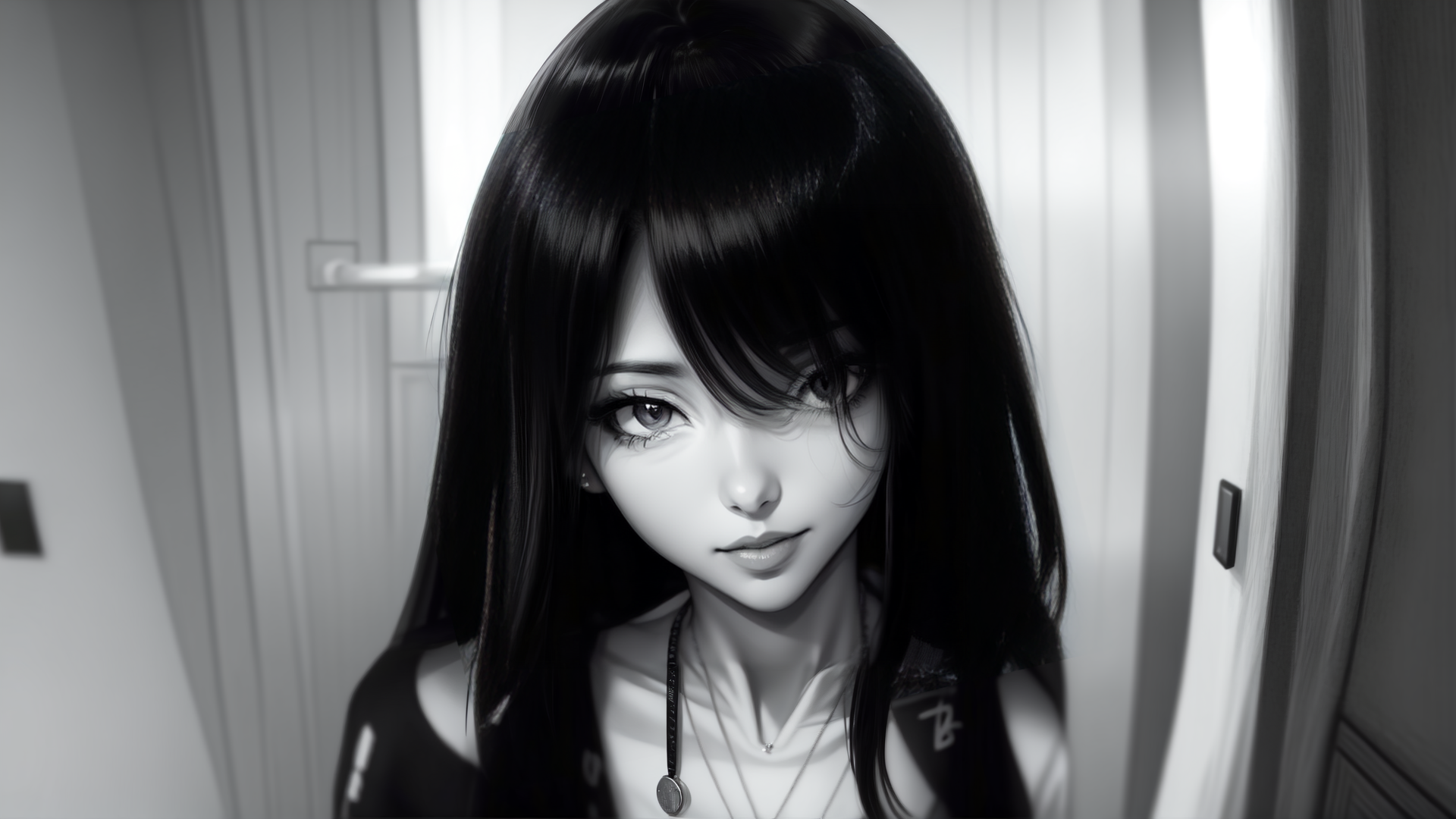 AI generated wallpaper featuring woman, anime, portrait