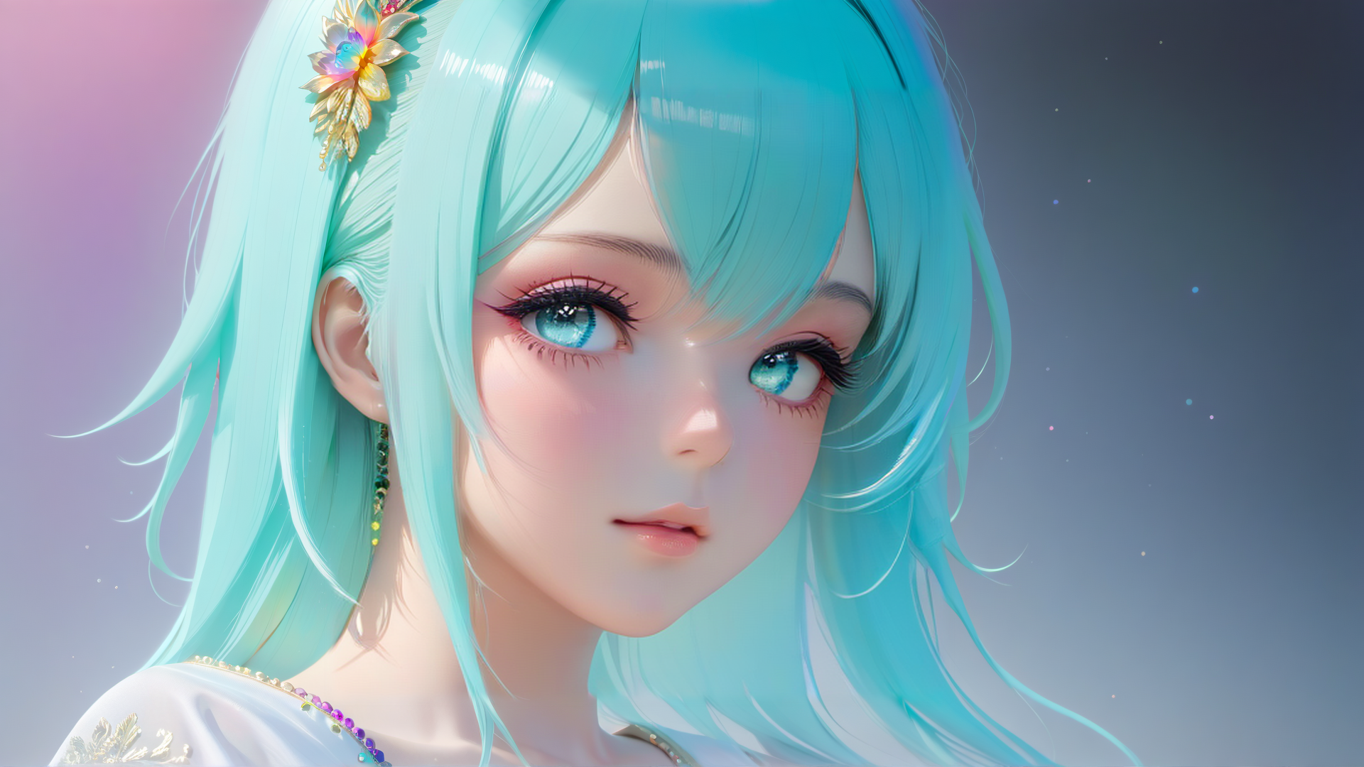 AI generated wallpaper featuring girl, anime, character